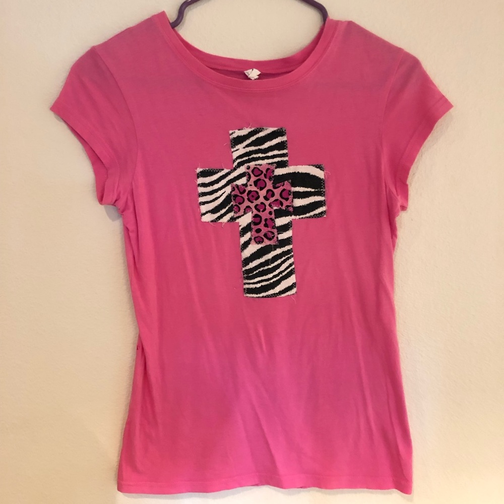 🌻🌻🌻 Qh tee cross zebra animal print shirt Sz S